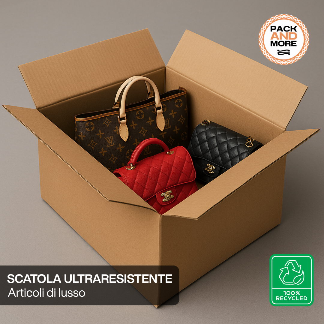 Scatola vulcano per spedizione e traslochi 100x40x25 cm avana doppia onda BC ad alta resistenza per prodotti di valore