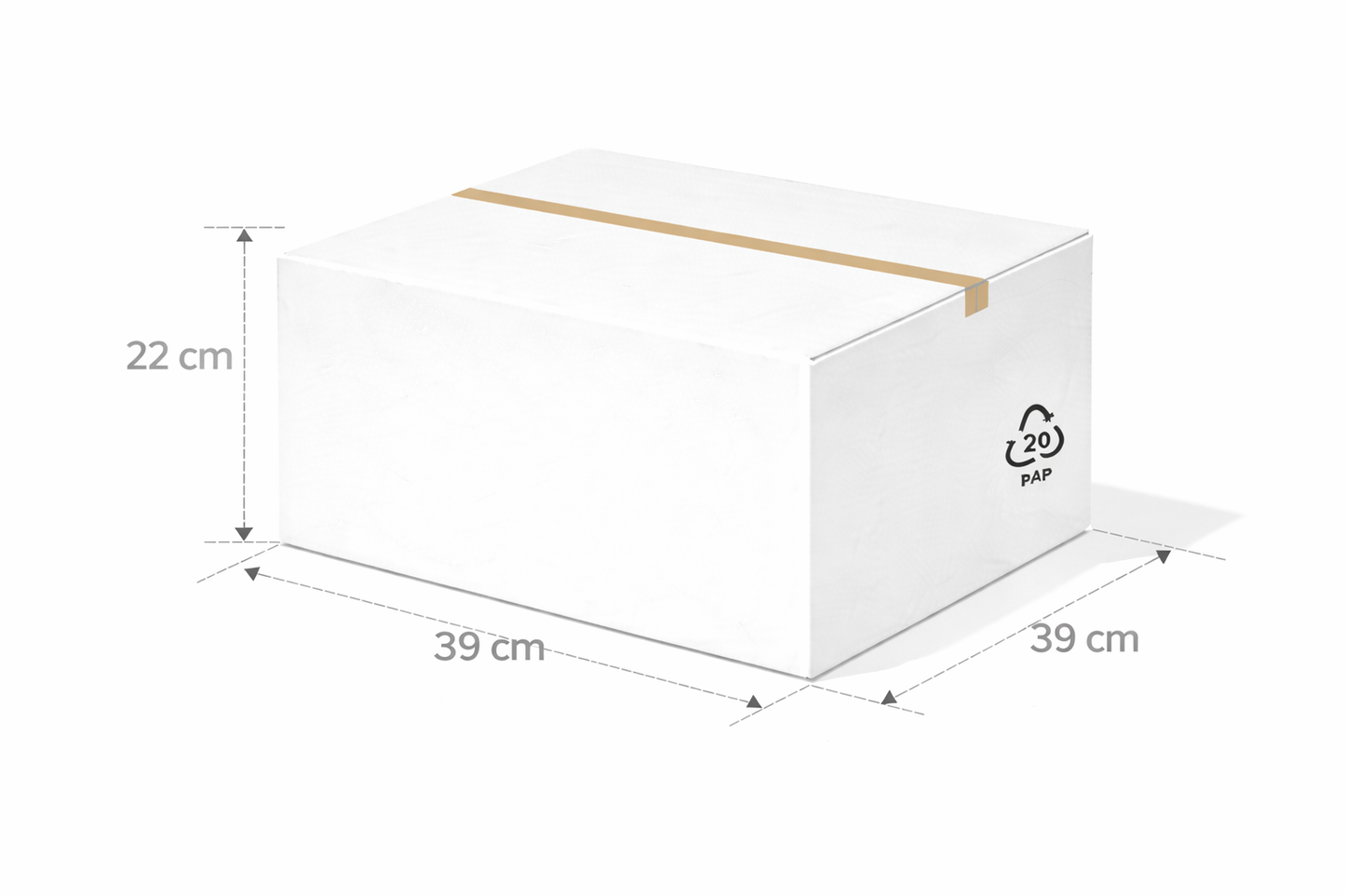 Scatola 39x39x22 cm americana bianca alta grammatura doppia onda