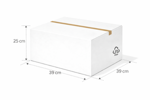 Scatola 39x39x25 cm americana bianca alta grammatura doppia onda