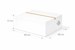 Scatola 40x40x17 cm americana bianca alta grammatura cm doppia onda