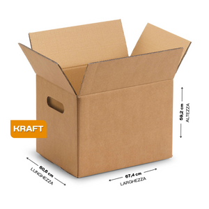 Scatola americana con maniglia avana 67x60x61 cm doppia onda BC kraft