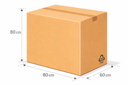 Scatola 80x60x80 cm avana Cartone Doppia Onda BC
