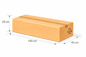 Scatola vulcano 100x40x25 cm avana doppia onda BC ad alta resistenza per prodotti di valore