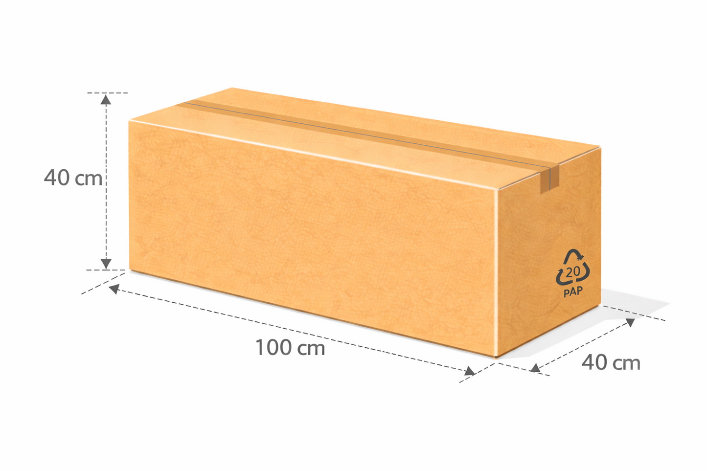 Scatola vulcano per spedizione e traslochi 100x40x40 cm avana doppia onda BC ad alta resistenza per prodotti di valore