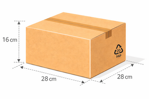 Scatola 28x28x16 cm avana Cartone Doppia Onda BC KRAFT