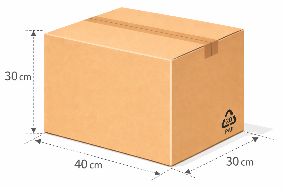 Scatola per spedizione e traslochi 40x30x30 cm avana Cartone Doppia Onda BC