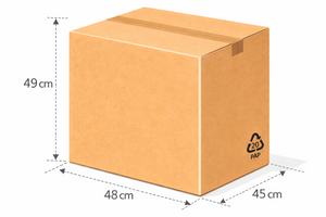 Scatola vulcano 49x46x50 cm avana doppia onda BC ad alta resistenza per prodotti di valore