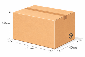 Scatola 60x40x40 cm avana Cartone Doppia Onda BC kraft