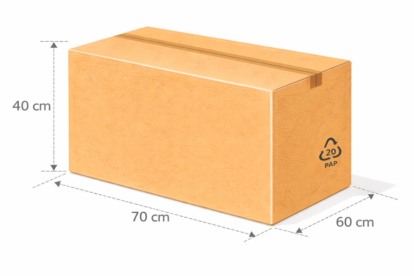 Scatola vulcano 70x60x40 cm avana doppia onda BC ad alta resistenza per prodotti di valore