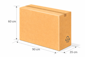 Scatola vulcano 90x35x60 cm avana doppia onda BC ad alta resistenza per prodotti di valore