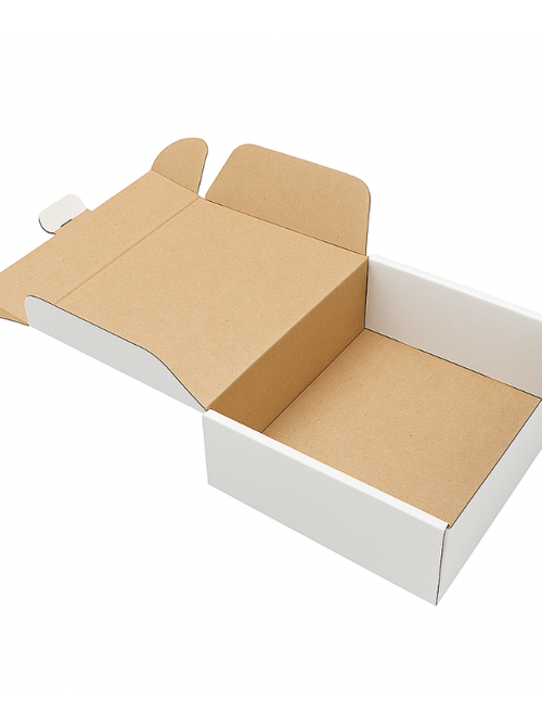 Scatola 27x23x8 cm per ecommerce per spedizione e traslochi fustellata automontante bianca Kraft