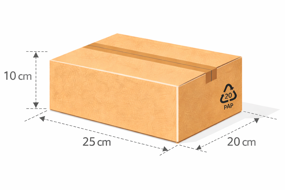 Scatola 25x20x10 cm onda singola B avana