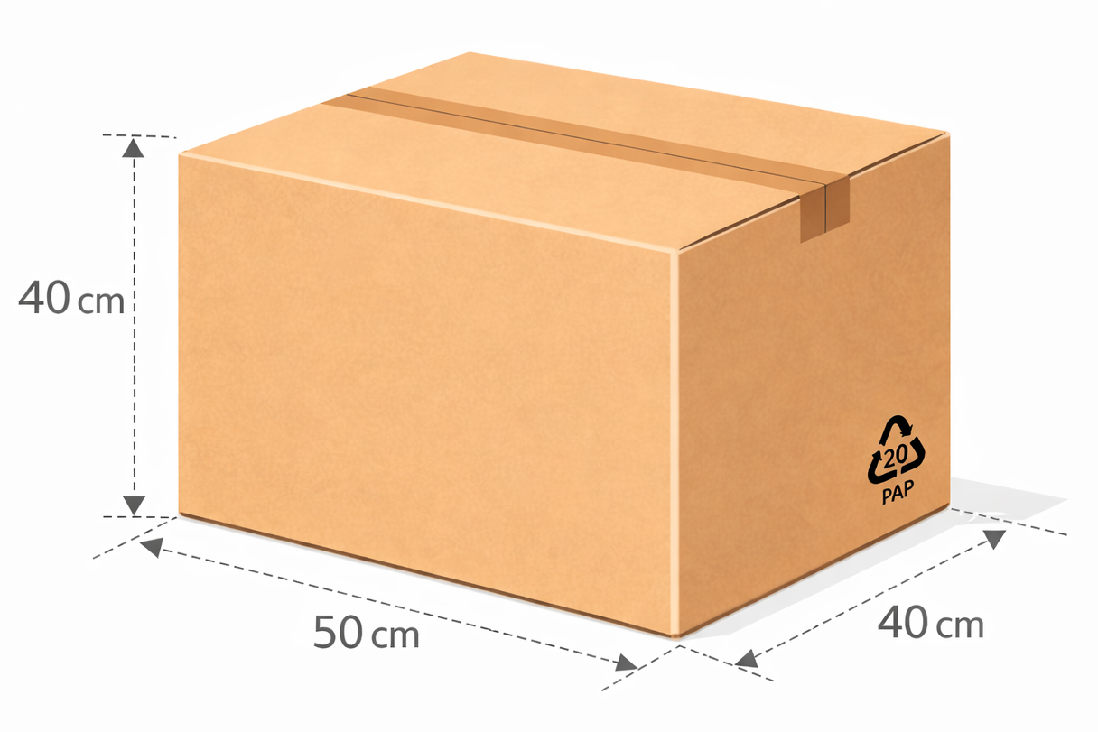 Scatola per spedizione e traslochi 50x40x40 cm avana Cartone Doppia Onda BC kraft