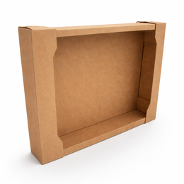 Vassoio cassetta portafrutta dolci e prodotti gastronomici 52x39x8 avana/bianca onda singola