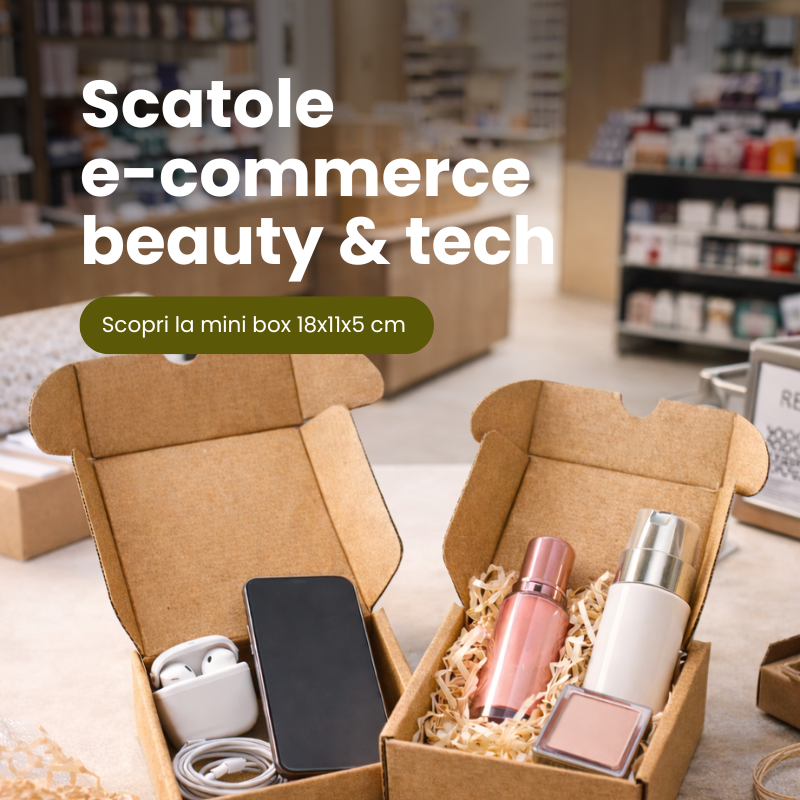 Scatola e-commerce per prodotti piccoli: beauty e tech