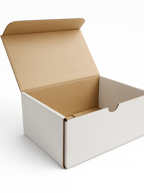 Scatola fustellata per ecommerce 21x14x9 cm Bianca Kraft