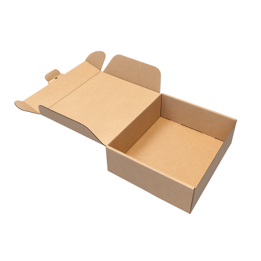 Scatola 27x23x8 cm per ecommerce fustellata automontante FEFCO 0427 Avana Kraft