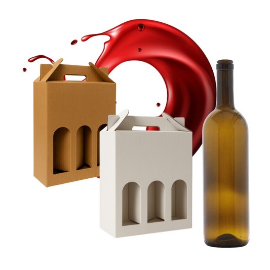 Scatola per bottiglie di vino confezione da 3 x 750 ml bottiglia BORDOLESE EU 40 x 26,5 x 8,6 cm