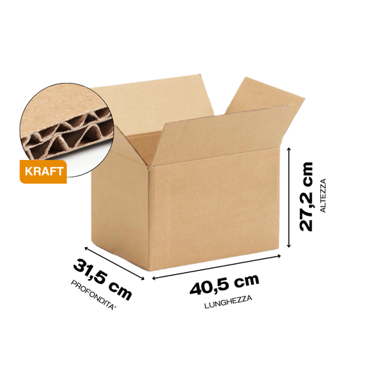 Scatola 40x31x27 cm Cartone Doppia Onda BC KRAFT media grammatura