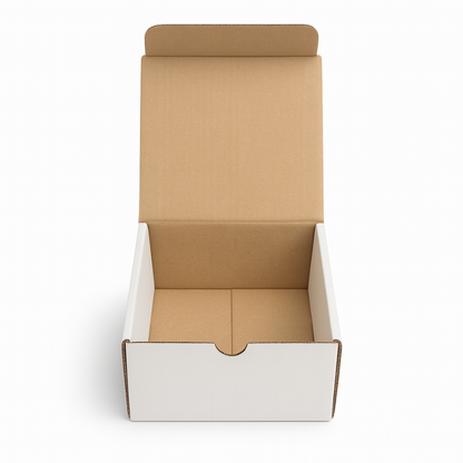 Scatola fustellata per ecommerce 15x15x8 cm Bianca Kraft