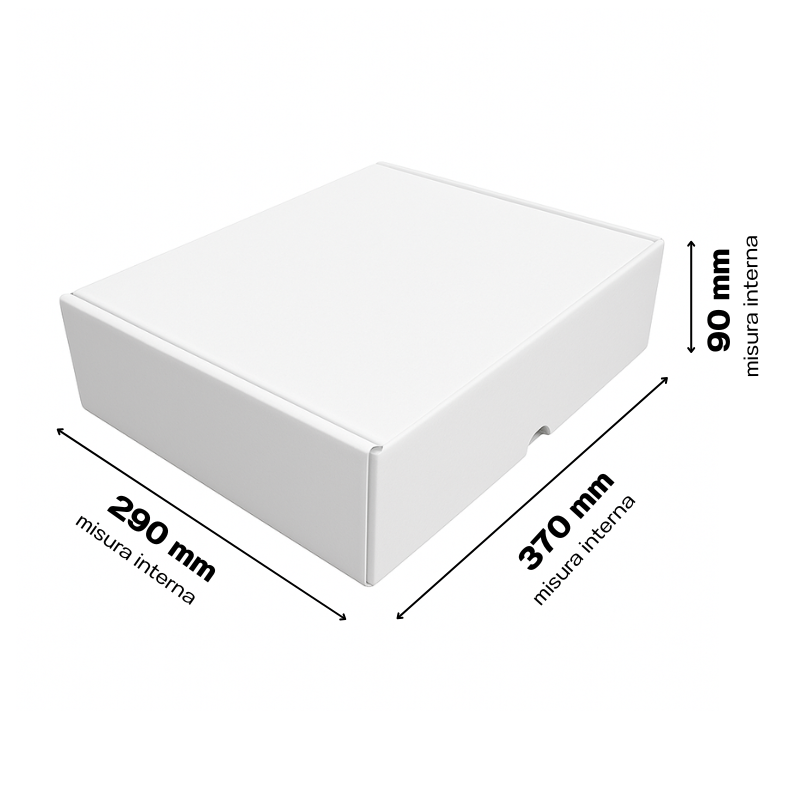 Scatola 37x30x9 cm per ecommerce fustellata bianca