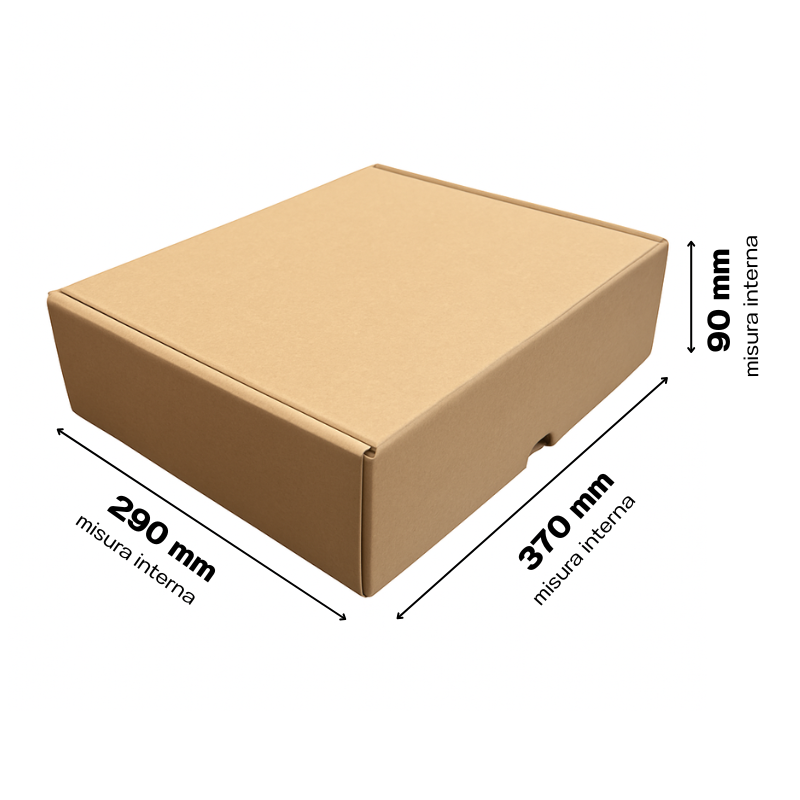 Scatola 37x30x9 cm per ecommerce fustellata avana