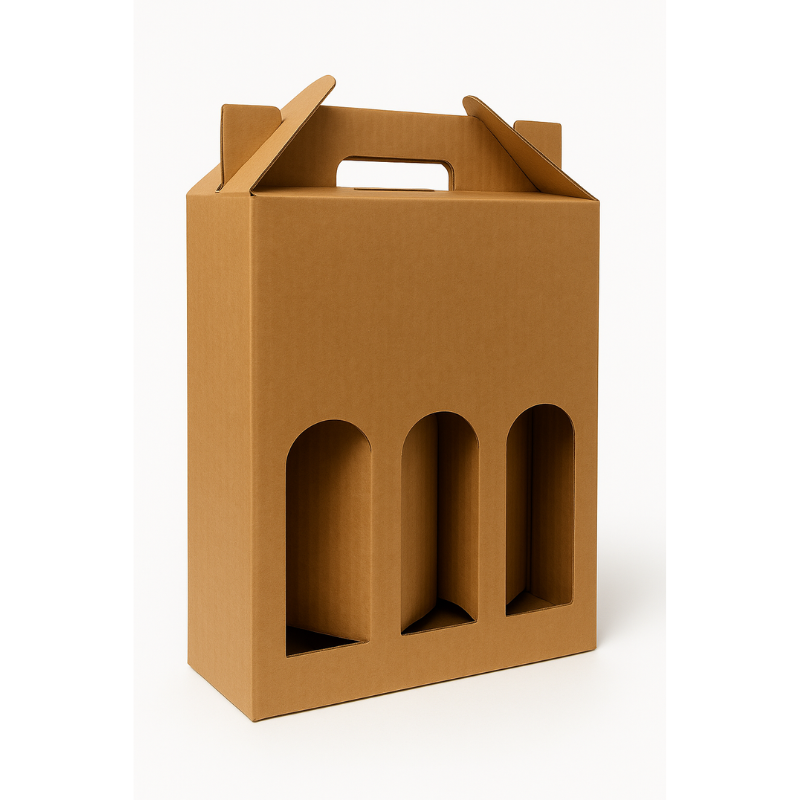 Scatola per bottiglie di vino confezione da 3 x 750 ml bottiglia BORDOLESE EU 40 x 26,5 x 8,6 cm