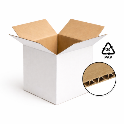Scatola 30x25x18 cm misure interne onda singola bianca KRAFT resistente
