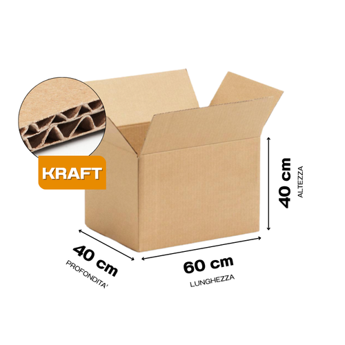 Scatola 60x40x40 cm Cartone Doppia Onda BC kraft