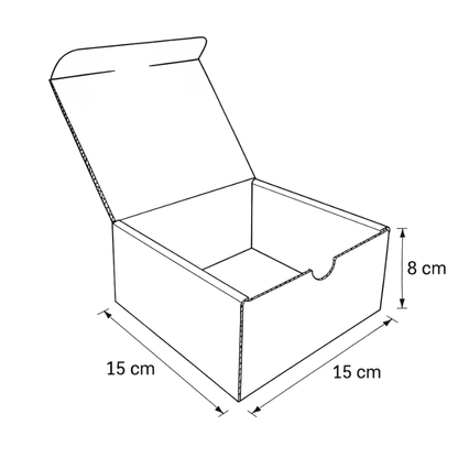Scatola fustellata per ecommerce 15x15x8 cm Bianca Kraft