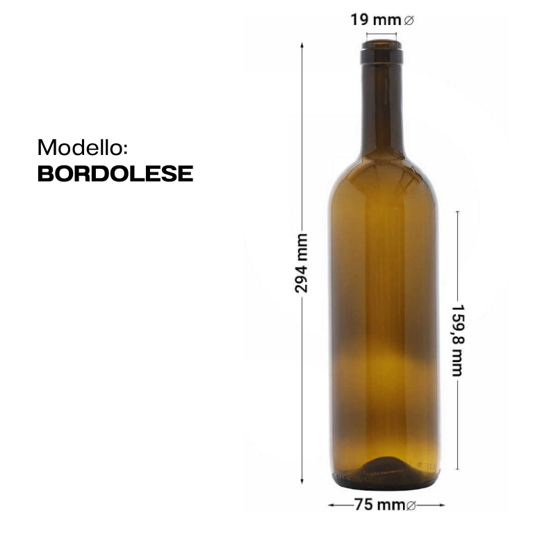 Scatola per bottiglie di vino confezione da 3 x 750 ml bottiglia BORDOLESE EU 40 x 26,5 x 8,6 cm
