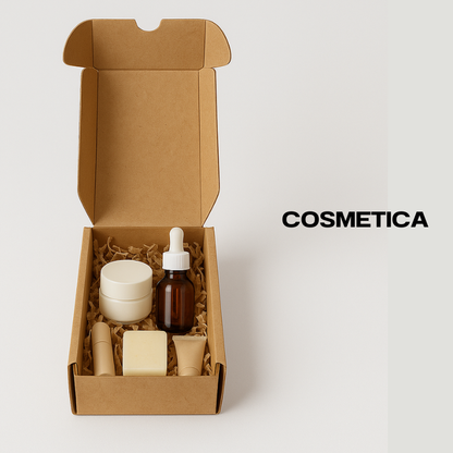 Scatola ecommerce FEFCO 426 automontante in cartone bianca – 18x11,5x4,7 cm