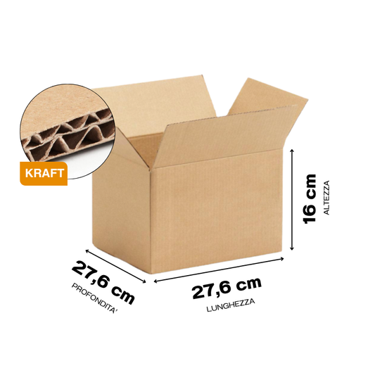 Scatola 28x28x16 cm Cartone Doppia Onda BC KRAFT