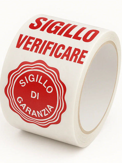 Nastro adesivo in PVC con scritta "Sigillo di garanzia" 75mm x 66m