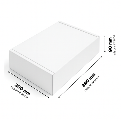 Scatola 39x30x9 cm per ecommerce fustellata FEFCO 426 Bianca