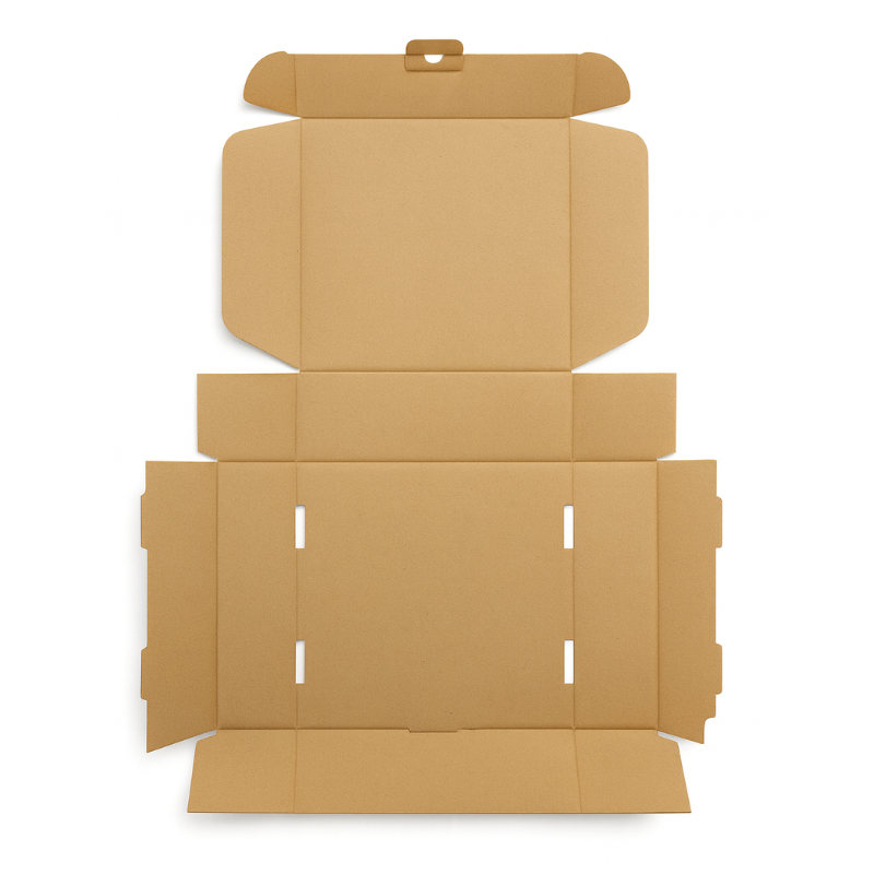 Scatola 27x23x8 cm per ecommerce fustellata automontante FEFCO 0427 Bianca Kraft