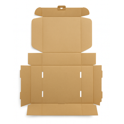 Scatola 27x23x8 cm per ecommerce fustellata automontante FEFCO 0427 Bianca Kraft
