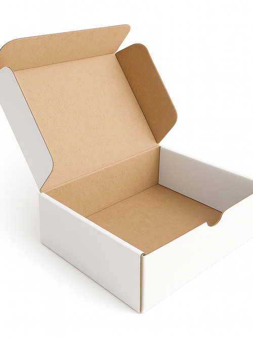 Scatola 22x16x7 cm per ecommerce  per spedizione e traslochi fustellata automontante bianca Kraft