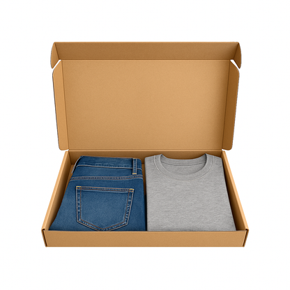 Scatola 39x30x9 cm per ecommerce fustellata FEFCO 426 Avana