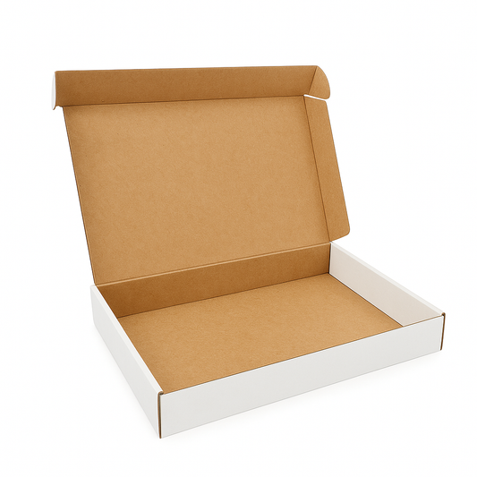 Scatola 39x30x9 cm per ecommerce fustellata FEFCO 426 Bianca