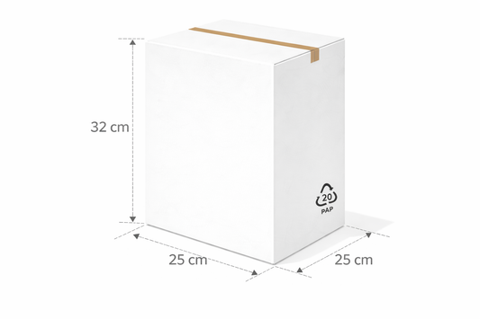 Scatola 25x25x32 cm americana bianca alta grammatura doppia onda