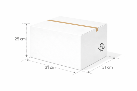 Scatola 31x31x25 cm americana bianca alta grammatura doppia onda