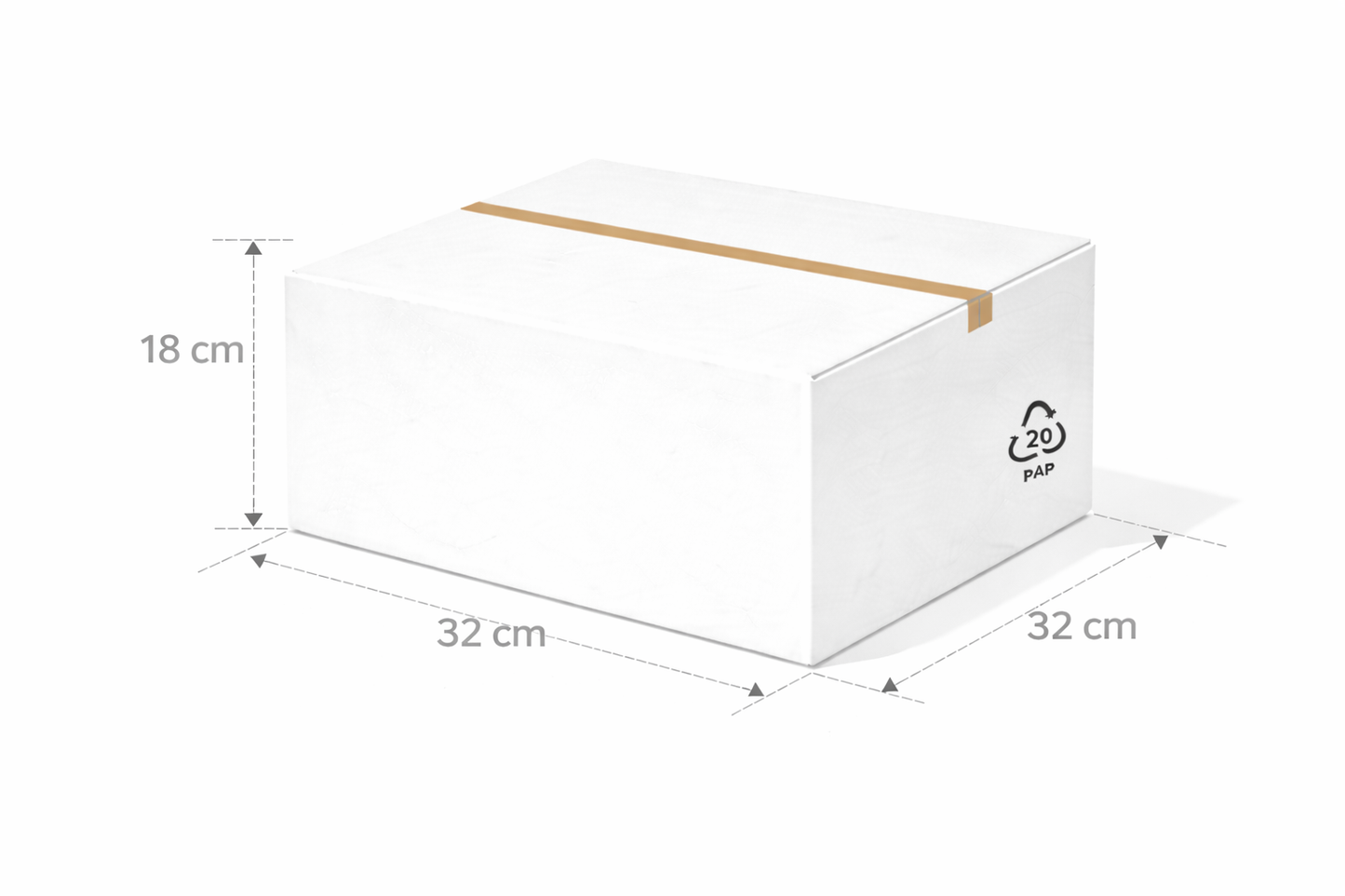 Scatola 32x32x18 cm americana bianca alta grammatura doppia onda