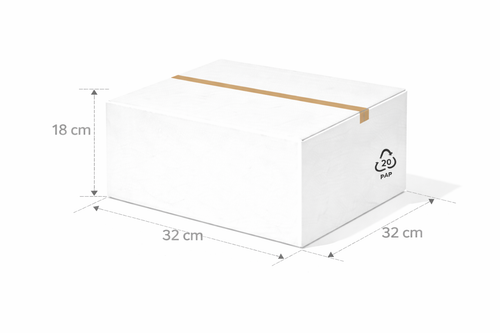 Scatola 32x32x18 cm americana bianca alta grammatura doppia onda