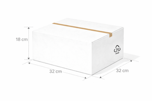 Scatola 32x32x18 cm americana bianca alta grammatura doppia onda