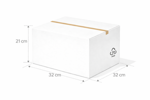 Scatola 32x32x21 cm americana bianca alta grammatura doppia onda