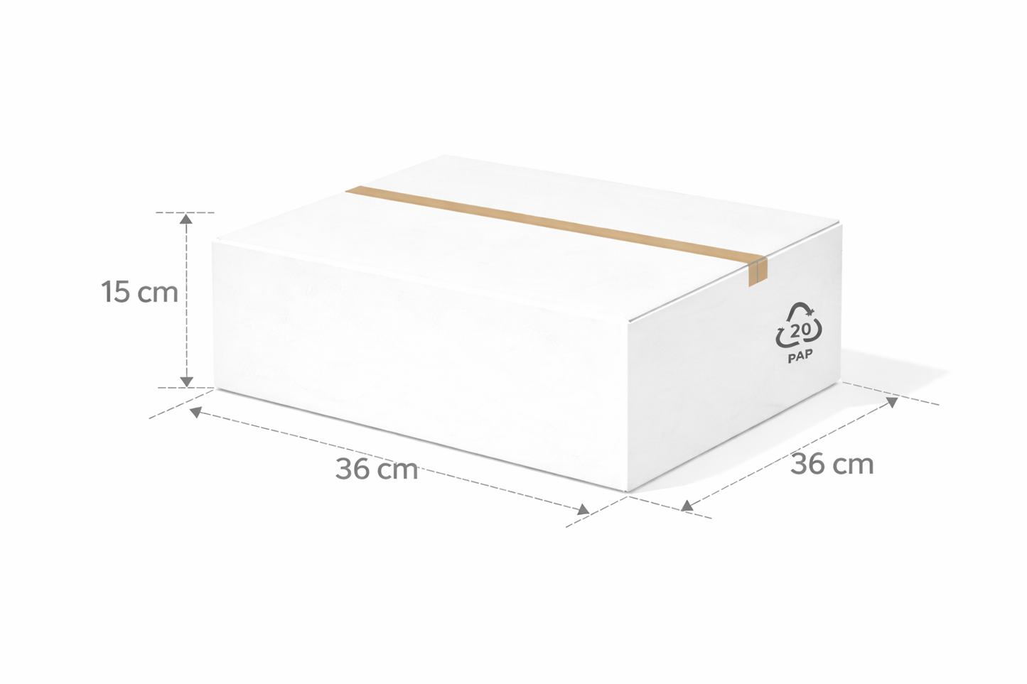 Scatola 36x36x15 cm americana bianca alta grammatura doppia onda