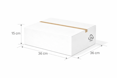 Scatola 36x36x15 cm americana bianca alta grammatura doppia onda