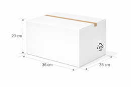 Scatola 36x36x23 cm americana bianca alta grammatura doppia onda