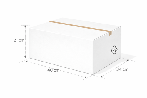 Scatola 40x34x21 cm americana bianca alta grammatura doppia onda